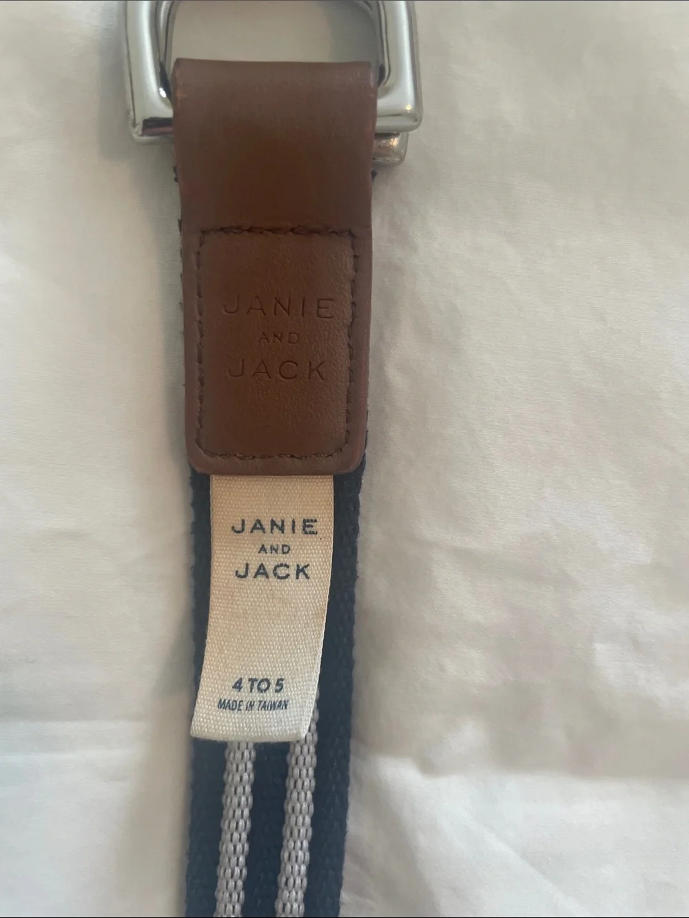 Janie and Jack Striped Navy and White Boy’s Belt Size 4 to 5